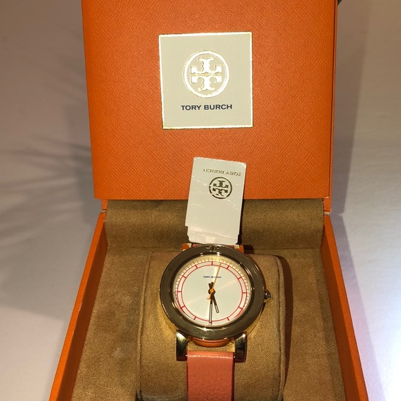 Tory Burch Accessories - Tory Burch Orange Accented Ellsworth Watch - NWT